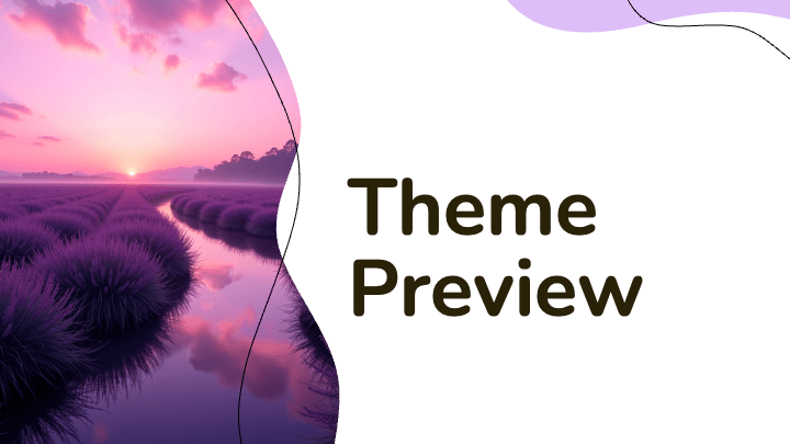 Purple gradient with organic wave shapes and landscape photography